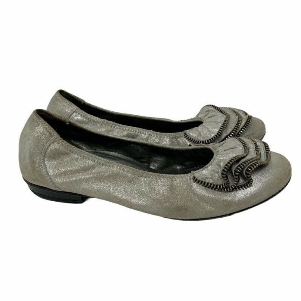 Paul Green Ballet Flats Shoes Silver Gray 7.5